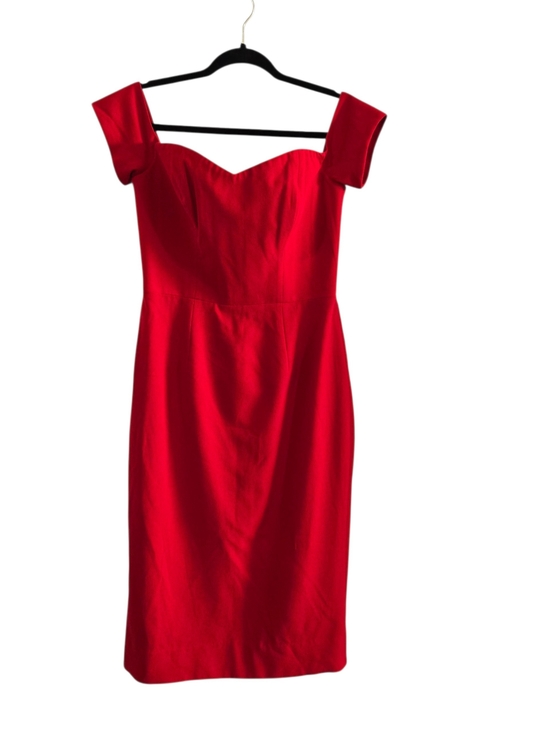 Dress the Population Dresses & Skirts - Dress the Population Red Off The Shoulder Sheath Dress Stretch Crepe M New